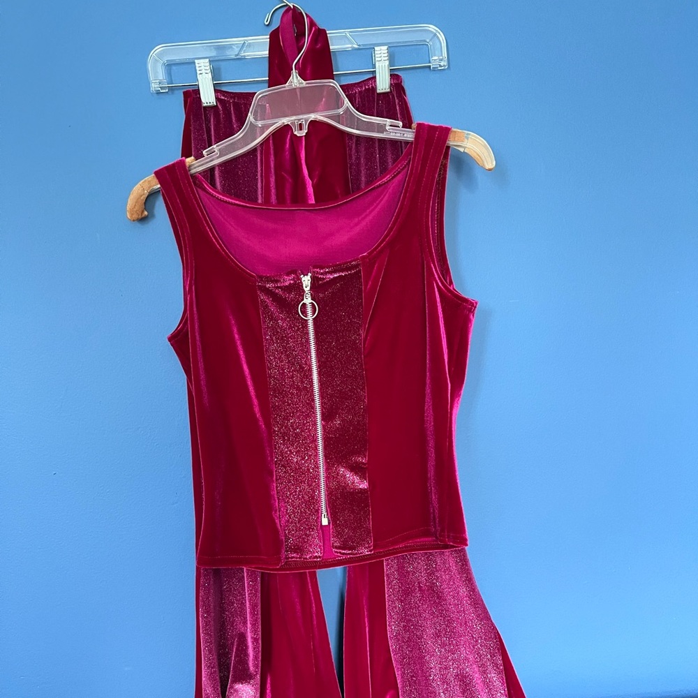Blasia Child’s Dance Costume, pink velvet, sparkle
